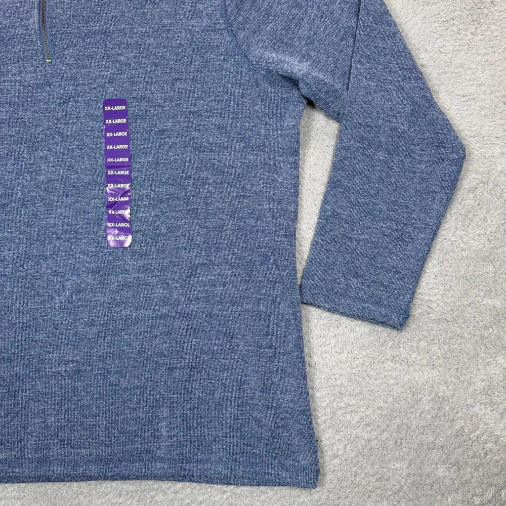 Gap Mens Blue Indigo Marled Quarter-Zip Pullover Sweater XXL New GP001957